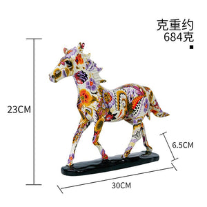 Colorful Graffiti Horse Resin Crafts Home Decoration Living Room Decoration Porch Wine Cabinet Decoration and Ornaments acacuss