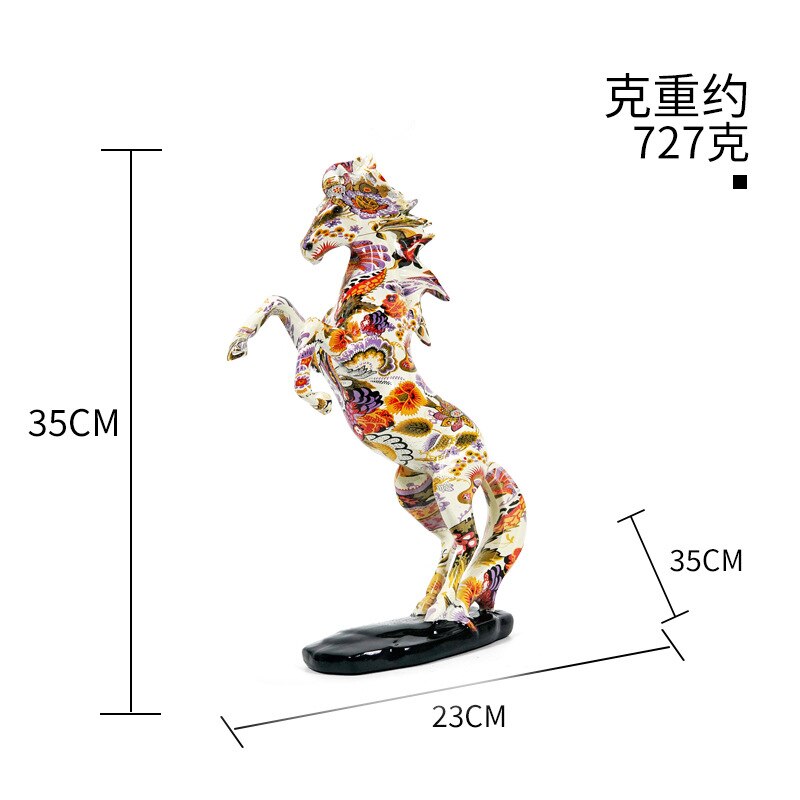 Colorful Graffiti Horse Resin Crafts Home Decoration Living Room Decoration Porch Wine Cabinet Decoration and Ornaments acacuss