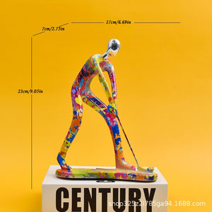 Colorful Musician Dance Golf Resin Ornament Home Living Room TV Cabinet Wine Cabinet Decoration Handicraft Ornament Combination acacuss