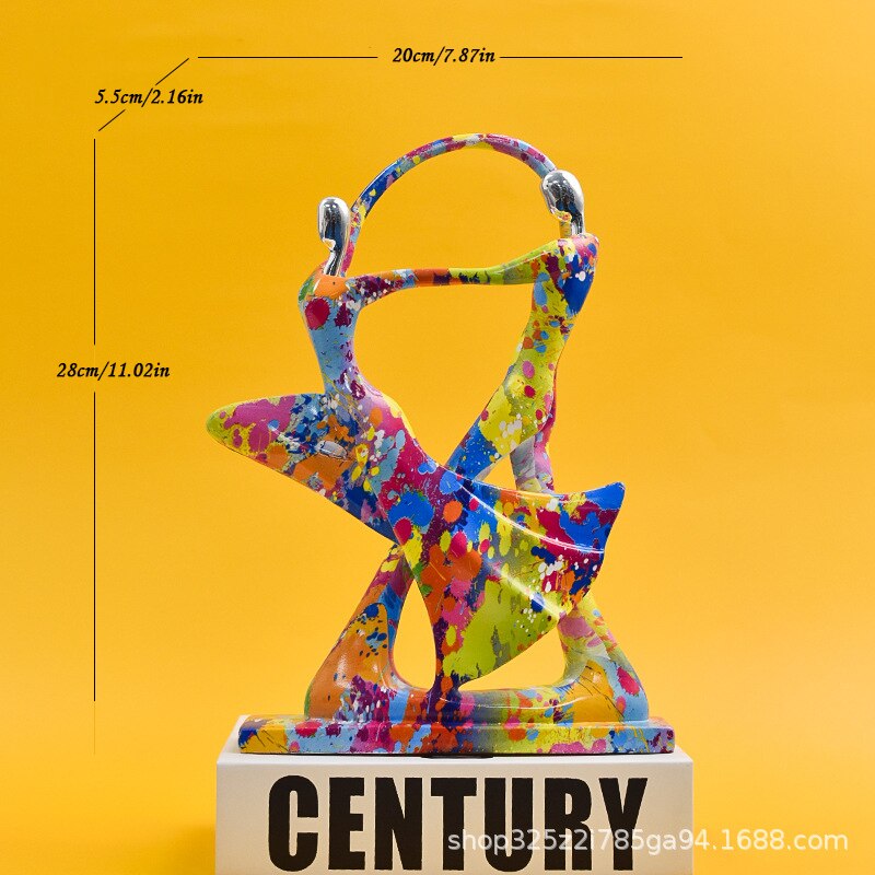 Colorful Musician Dance Golf Resin Ornament Home Living Room TV Cabinet Wine Cabinet Decoration Handicraft Ornament Combination acacuss