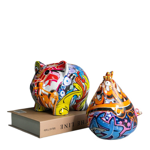 Colorful New Creative Animal Money Tank Decorative Crafts Abstract Art Home Modern Simple Resin Ornaments Desk Decoration acacuss