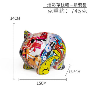 Colorful New Creative Animal Money Tank Decorative Crafts Abstract Art Home Modern Simple Resin Ornaments Desk Decoration acacuss