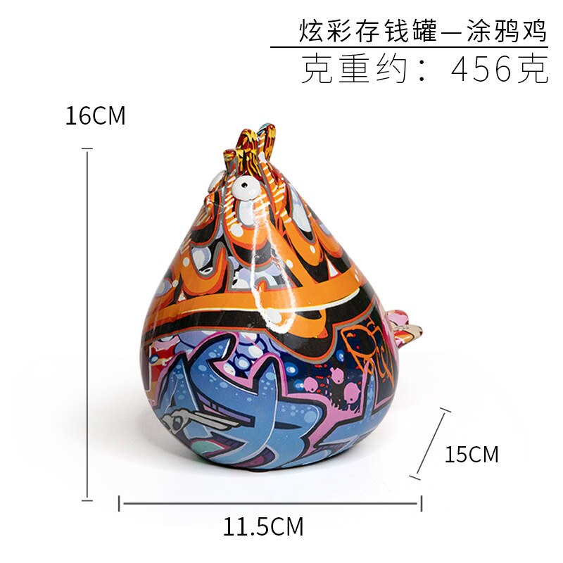 Colorful New Creative Animal Money Tank Decorative Crafts Abstract Art Home Modern Simple Resin Ornaments Desk Decoration acacuss