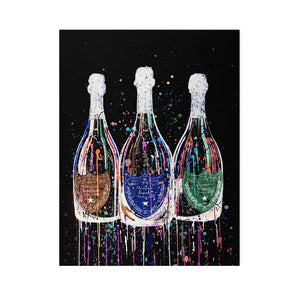 Colorful Pop Art Canvas Painting Champagne Bottle Poster and Print Modern Abstract Wall Art Picture for Living Room Home Decor acacuss