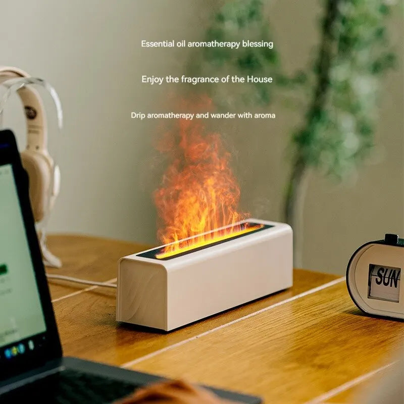 Colorful Simulation Flame Diffuser USB Plug-in Fragrance Office Home Flame Humidification Diffuser Diffuser acacuss