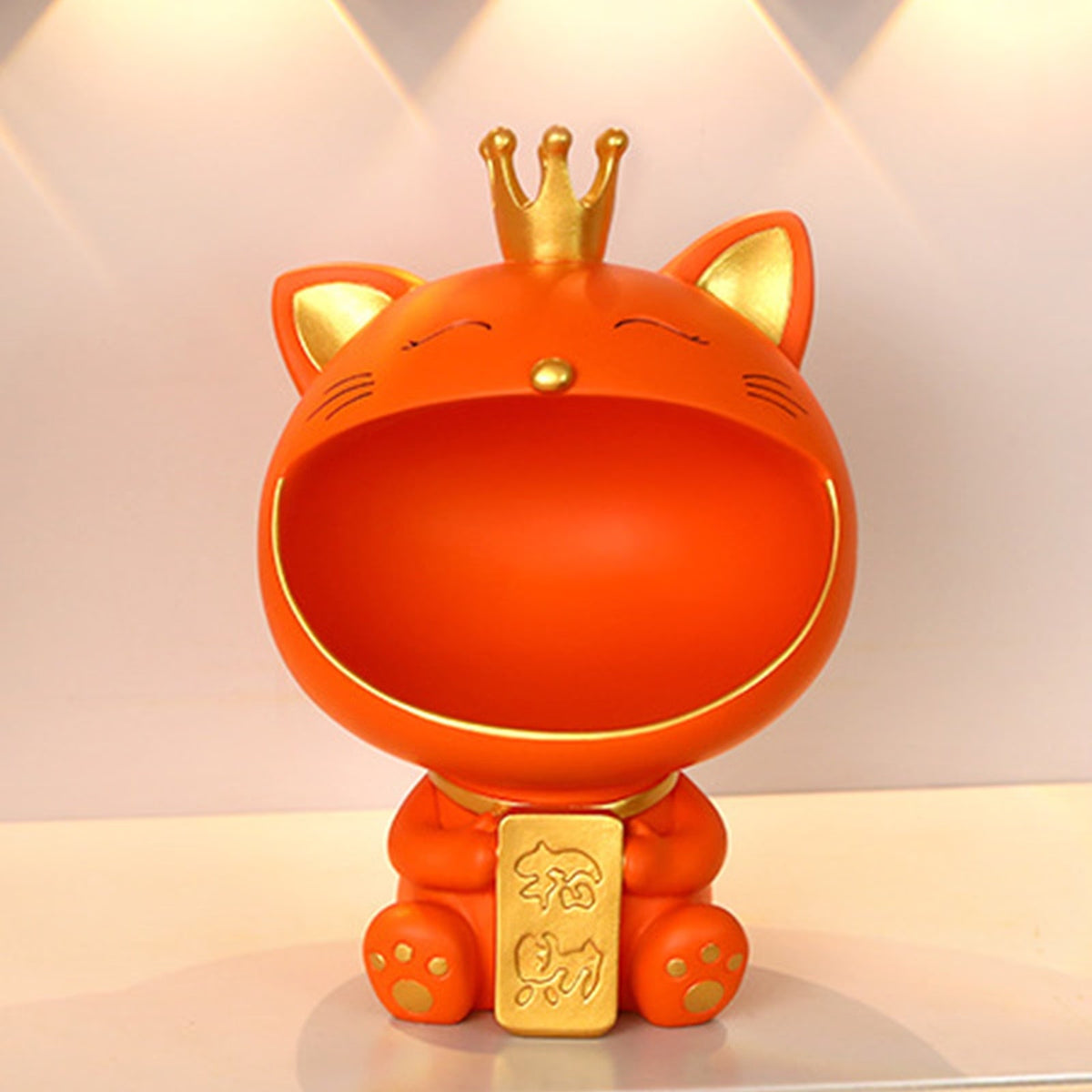 Cool Cat Statue Decor Desktop Organizer Big Mouth Cat Sculpture Storage Box Animal Resin Sculputre Figurine Home Decor Craft acacuss