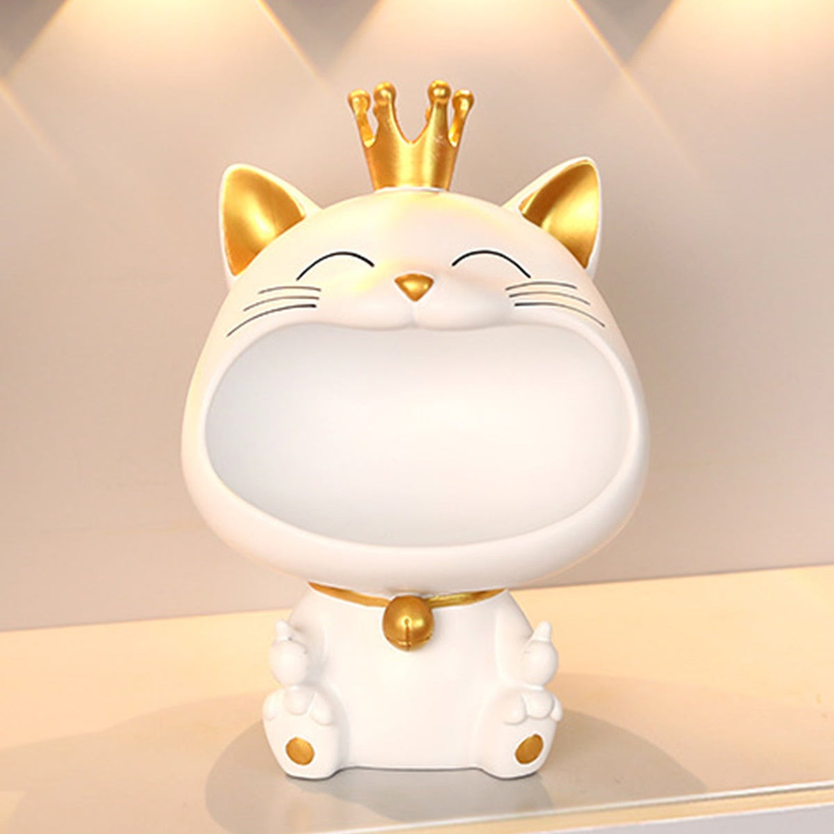 Cool Cat Statue Decor Desktop Organizer Big Mouth Cat Sculpture Storage Box Animal Resin Sculputre Figurine Home Decor Craft acacuss