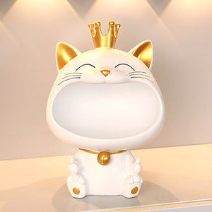 Cool Cat Statue Decor Desktop Organizer Big Mouth Cat Sculpture Storage Box Animal Resin Sculputre Figurine Home Decor Craft acacuss