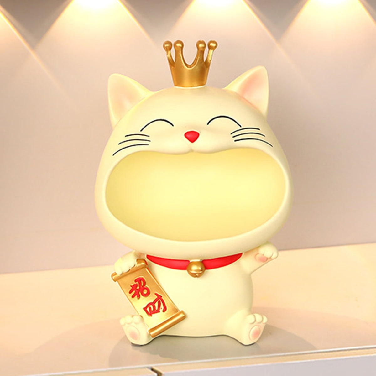 Cool Cat Statue Decor Desktop Organizer Big Mouth Cat Sculpture Storage Box Animal Resin Sculputre Figurine Home Decor Craft acacuss