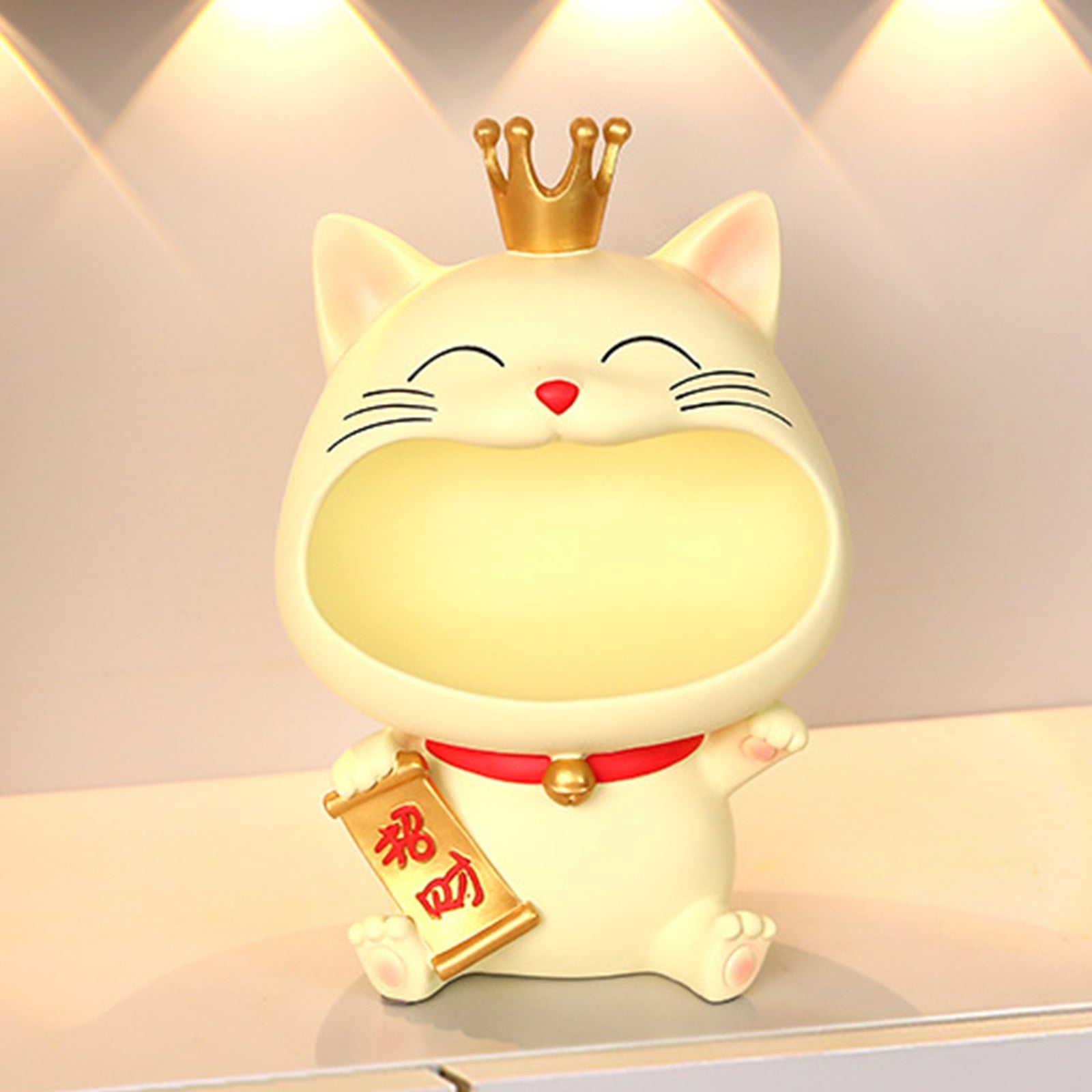 Cool Cat Statue Decor Desktop Organizer Big Mouth Cat Sculpture Storage Box Animal Resin Sculputre Figurine Home Decor Craft acacuss