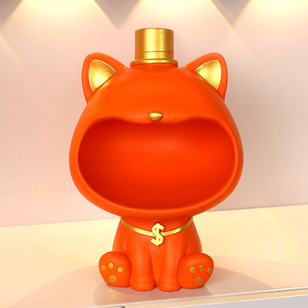 Cool Cat Statue Decor Desktop Organizer Big Mouth Cat Sculpture Storage Box Animal Resin Sculputre Figurine Home Decor Craft acacuss