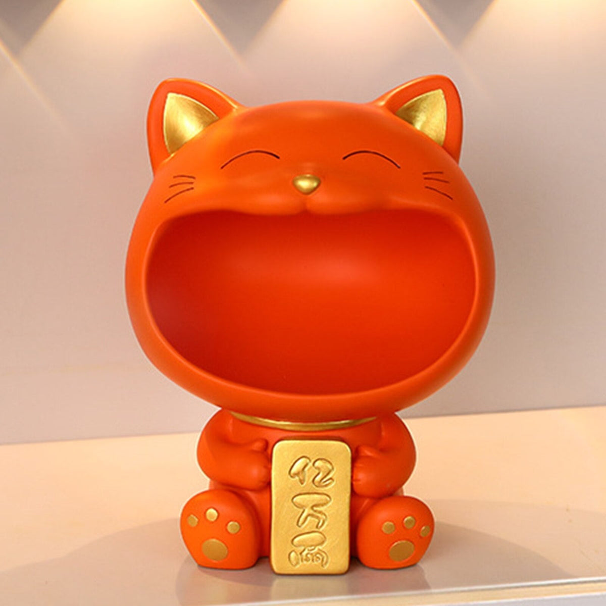 Cool Cat Statue Decor Desktop Organizer Big Mouth Cat Sculpture Storage Box Animal Resin Sculputre Figurine Home Decor Craft acacuss
