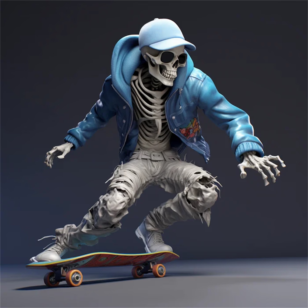 Cool Skeleton Figures Sports Series Skull Resin Crafts Halloween Decoration acacuss