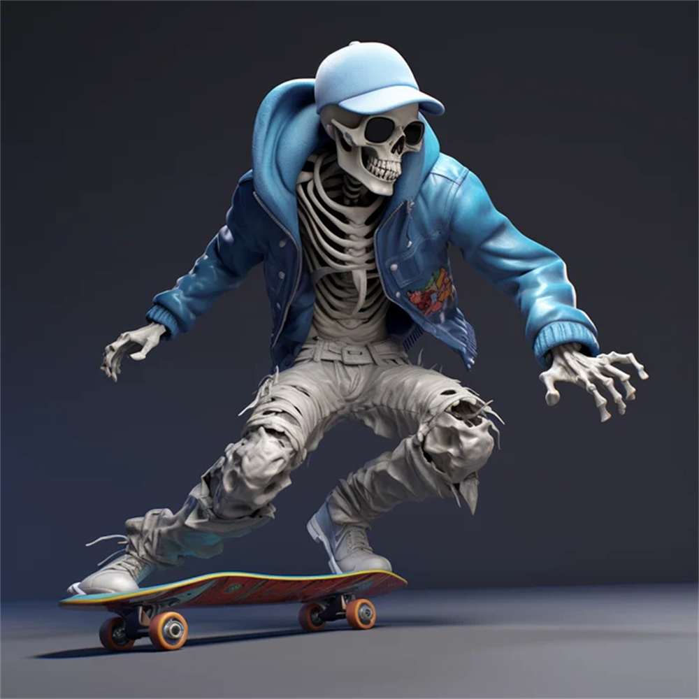 Cool Skeleton Figures Sports Series Skull Resin Crafts Halloween Decoration acacuss