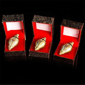 Copper Conch Gawu Box Pendant Tibetan Buddhism Articles Colored Beads Inlaid with Scripture Relics acacuss