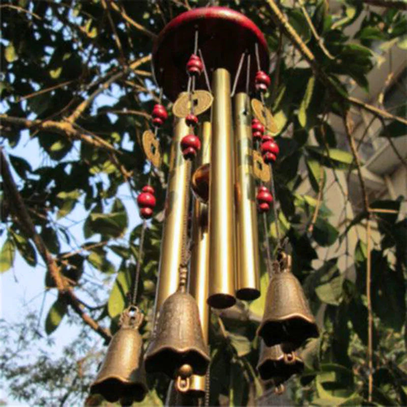 Copper Money Wind Chime Church Bell Large Wind Chime Tubes Bells Outdoor Garden Home Decor Antique Windchime Wall Hanging Crafts acacuss