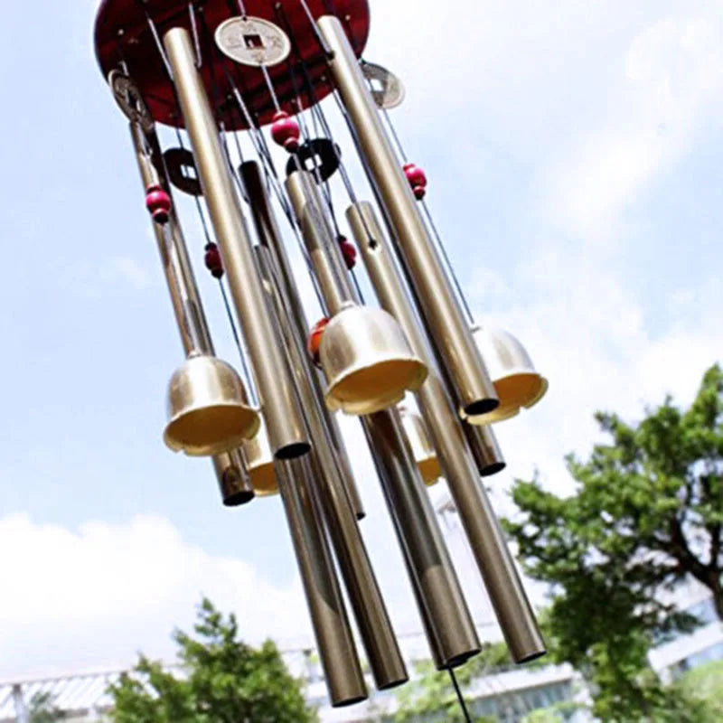 Copper Money Wind Chime Church Bell Large Wind Chime Tubes Bells Outdoor Garden Home Decor Antique Windchime Wall Hanging Crafts acacuss