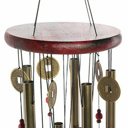 Copper Money Wind Chime Church Bell Large Wind Chime Tubes Bells Outdoor Garden Home Decor Antique Windchime Wall Hanging Crafts acacuss
