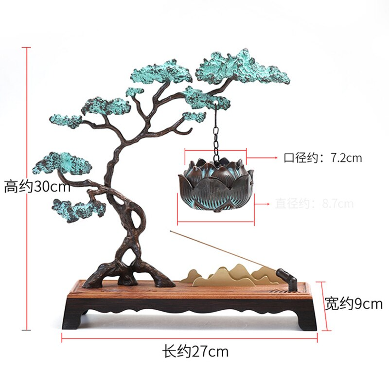 Copper & Wood Incense Burner acacuss