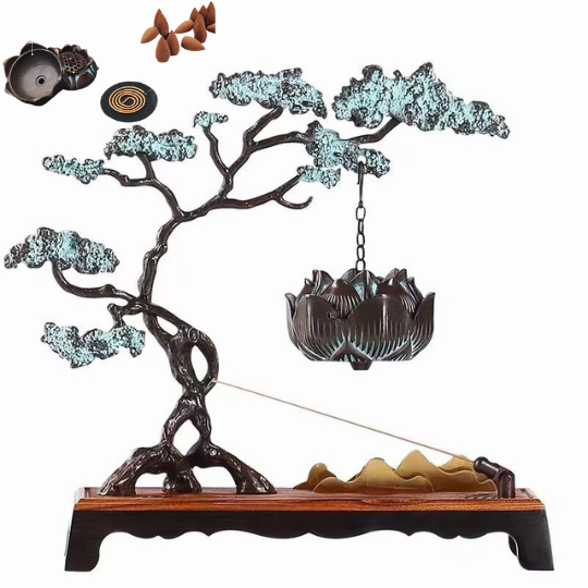 Copper & Wood Incense Burner acacuss