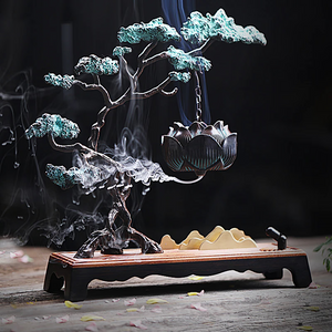 Copper & Wood Incense Burner acacuss