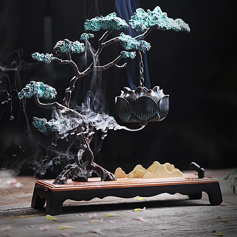 Copper & Wood Incense Burner acacuss