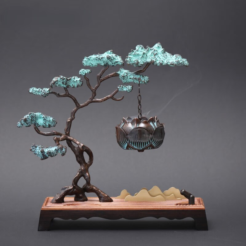 Copper & Wood Incense Burner acacuss