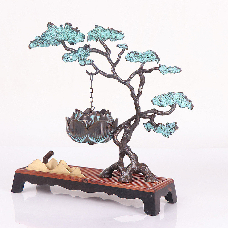 Copper & Wood Incense Burner acacuss