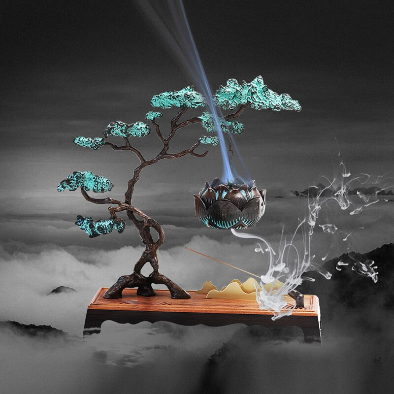 Copper & Wood Incense Burner acacuss