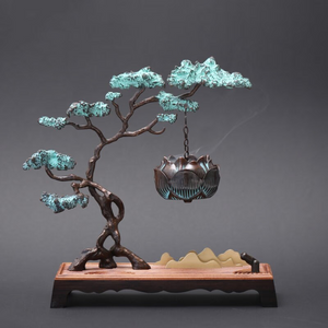 Copper & Wood Incense Burner acacuss