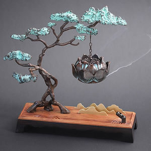 Copper & Wood Incense Burner acacuss