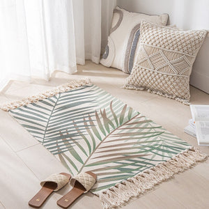 Cotton Linen Woven Vintage Tassels Rug Boho Room Decors Aesthetic Bedrooom Bedside Carpets Living Room Simple Homestay Floor Mat acacuss