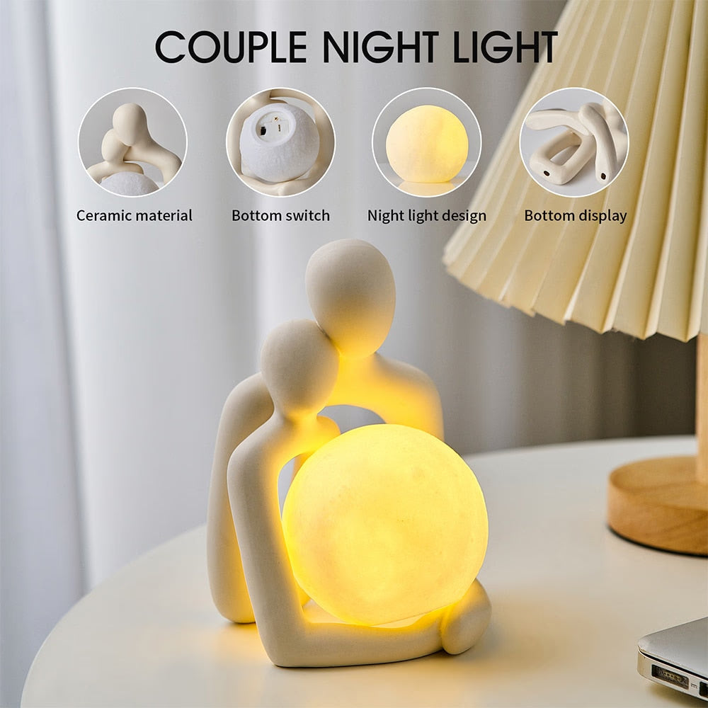 Couple Statue Nordic Home Decor Small Ceramic Sculpture Living Room Bedroom Ornaments Modern Art Figurines Table Top Decoration acacuss