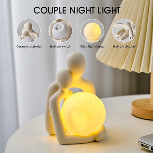 Couple Statue Nordic Home Decor Small Ceramic Sculpture Living Room Bedroom Ornaments Modern Art Figurines Table Top Decoration acacuss