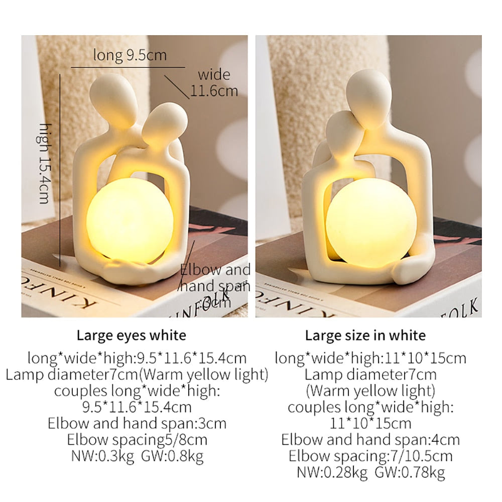 Couple Statue Nordic Home Decor Small Ceramic Sculpture Living Room Bedroom Ornaments Modern Art Figurines Table Top Decoration acacuss