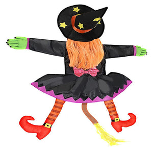 Crashing Witch into Tree Halloween Decoration,Crashed Witch Props Hanging Halloween Witch Decorations for Door Porch Pole Garde acacuss