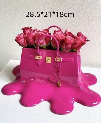Creatitive Resin Flowers Bag Vase Home Decor Study Office Dining Table Vase Bag for Living Room Decor Bag Vase Luxury Sculpture acacuss