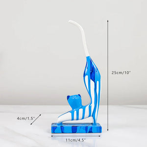 Creative 3 Lovely Cats Sculptures Kitten Statue Muti Color Figurines Animal Home Decor Decorations For Room Shelf Bookcase Gifts acacuss
