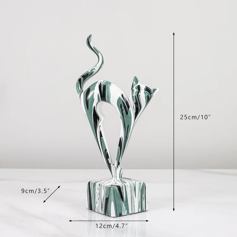 Creative 3 Lovely Cats Sculptures Kitten Statue Muti Color Figurines Animal Home Decor Decorations For Room Shelf Bookcase Gifts acacuss