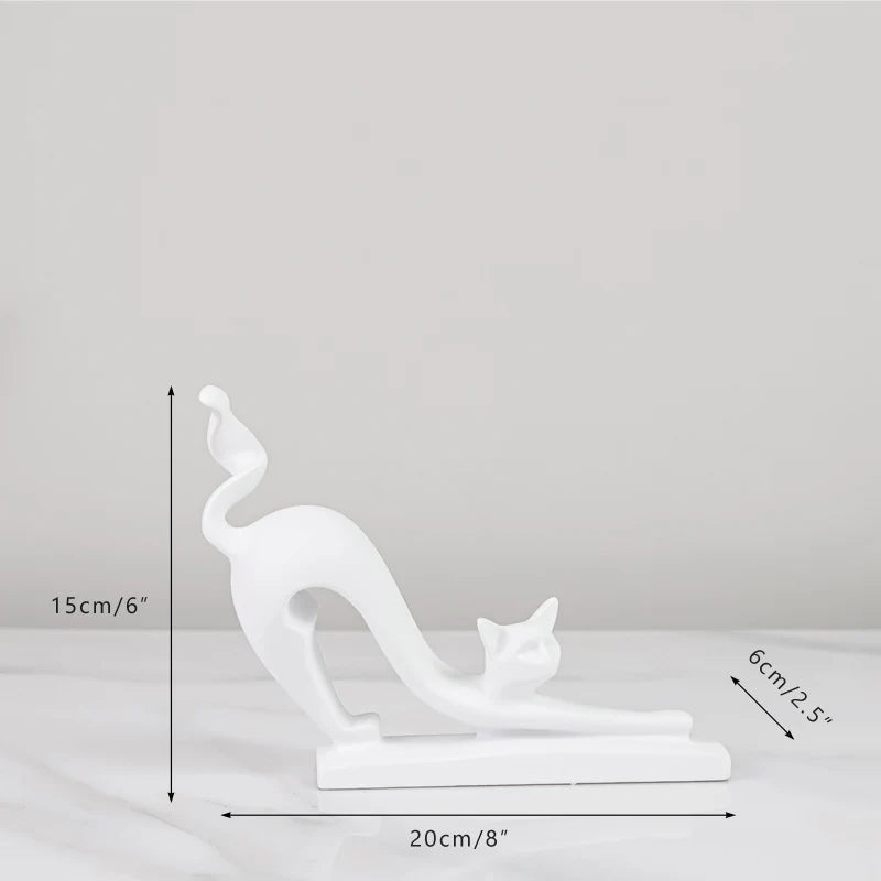 Creative 3 Lovely Cats Sculptures Kitten Statue Muti Color Figurines Animal Home Decor Decorations For Room Shelf Bookcase Gifts acacuss