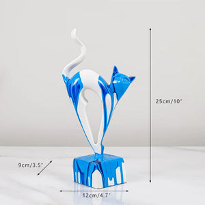 Creative 3 Lovely Cats Sculptures Kitten Statue Muti Color Figurines Animal Home Decor Decorations For Room Shelf Bookcase Gifts acacuss