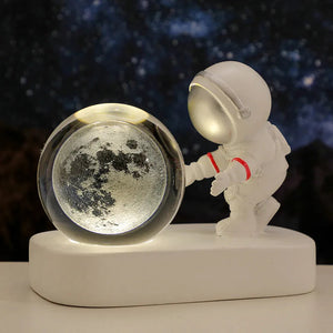 Creative 3D Astronaut Crystal Ball Led Night Light for Children Bedroom Planet Space Solar System Lamp USB Christmas Kid Gift acacuss