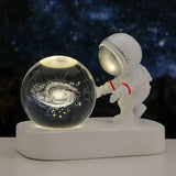 Creative 3D Astronaut Crystal Ball Led Night Light for Children Bedroom Planet Space Solar System Lamp USB Christmas Kid Gift acacuss