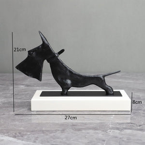 Creative Abstract Cast Iron Black Knife Dog Study Desktop Ornament Living Room Decoration Simulation Animal Home Decoration Gift acacuss