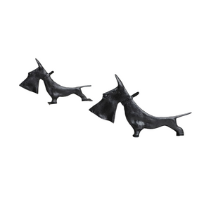 Creative Abstract Cast Iron Black Knife Dog Study Desktop Ornament Living Room Decoration Simulation Animal Home Decoration Gift acacuss