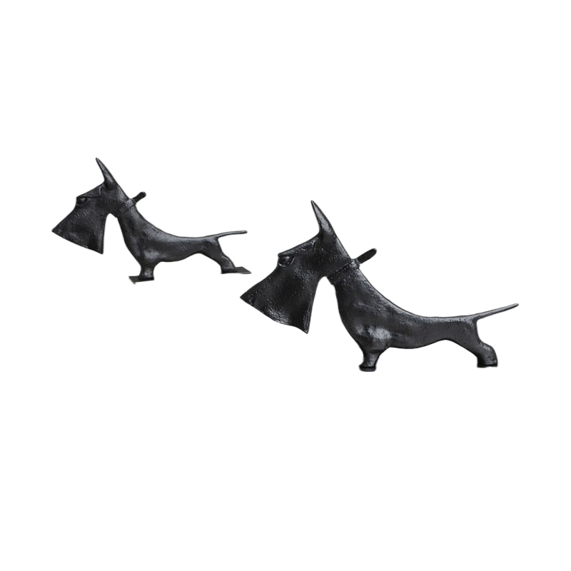 Creative Abstract Cast Iron Black Knife Dog Study Desktop Ornament Living Room Decoration Simulation Animal Home Decoration Gift acacuss