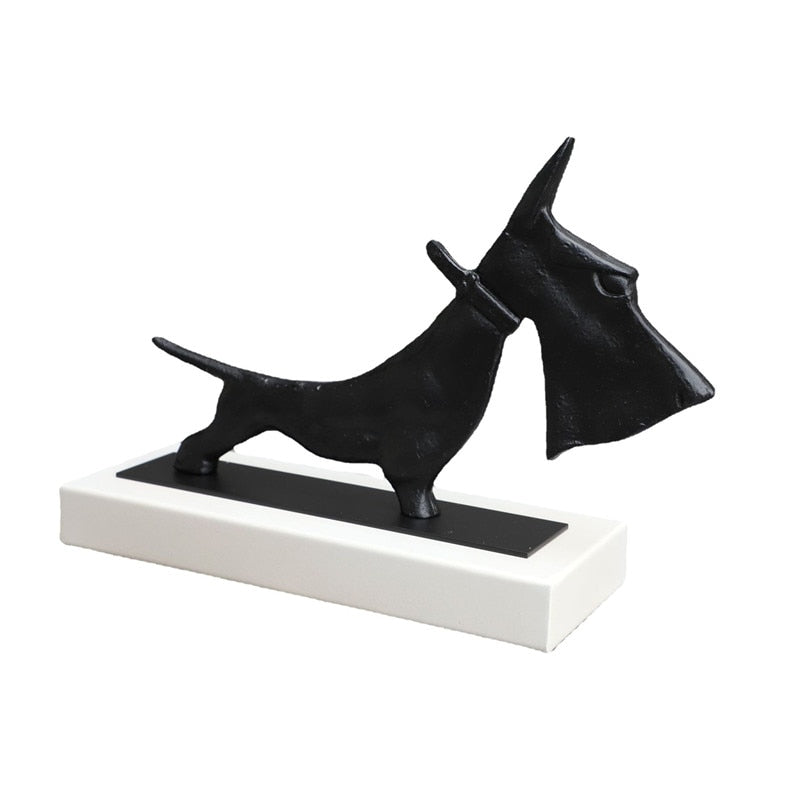 Creative Abstract Cast Iron Black Knife Dog Study Desktop Ornament Living Room Decoration Simulation Animal Home Decoration Gift acacuss