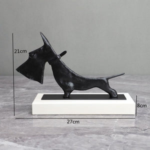 Creative Abstract Cast Iron Black Knife Dog Study Desktop Ornament Living Room Decoration Simulation Animal Home Decoration Gift acacuss