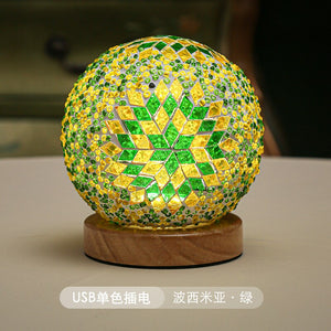 Creative Artistic Bohemia Light Funny Shocking Manual Mosaic Decoration Lamp USB Atmosphere Light Electronic Candle For Room acacuss