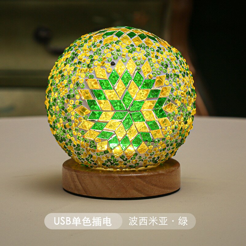Creative Artistic Bohemia Light Funny Shocking Manual Mosaic Decoration Lamp USB Atmosphere Light Electronic Candle For Room acacuss